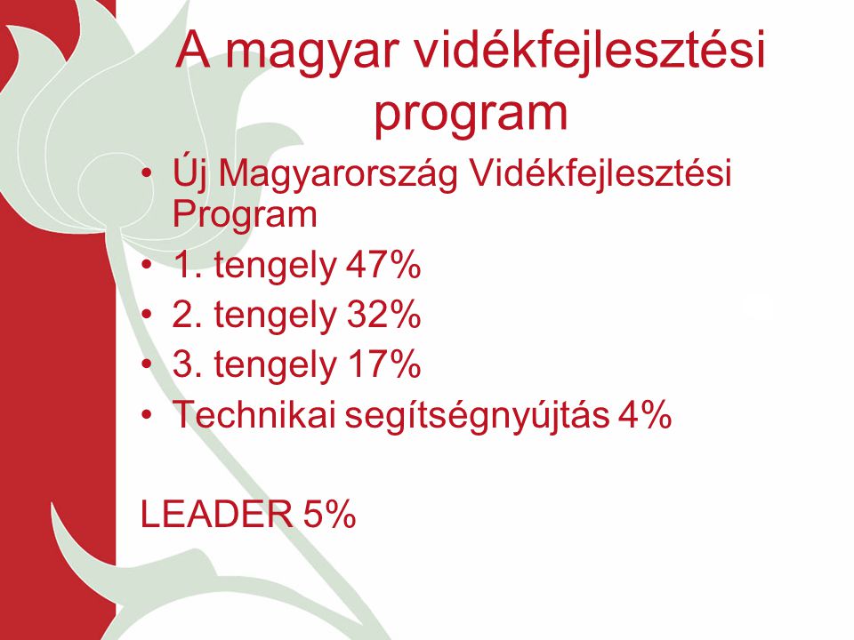 A magyar vidékfejlesztési program Új Magyarország Vidékfejlesztési Program 1.