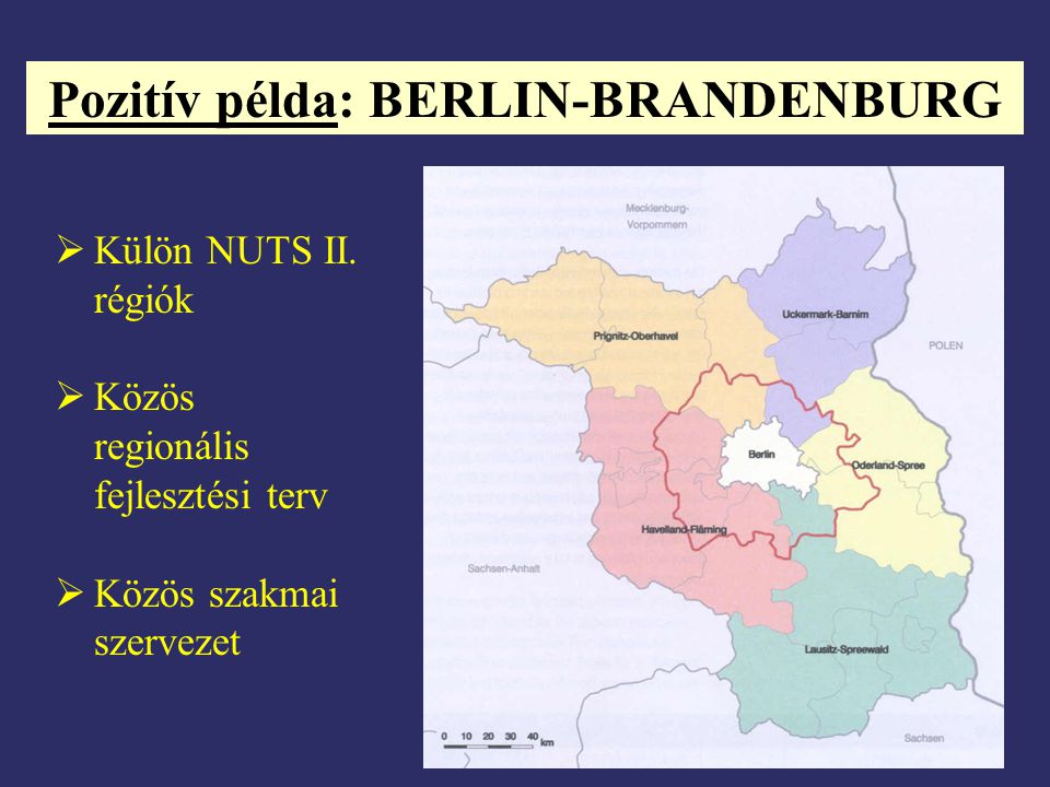 Pozitív példa: BERLIN-BRANDENBURG  Külön NUTS II.