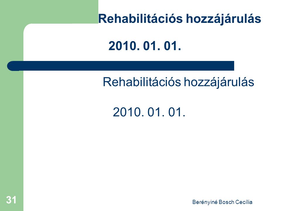 Berényiné Bosch Cecília 31 Rehabilitációs hozzájárulás