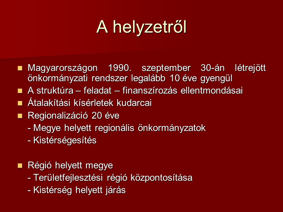 A helyzetről Magyarországon 1990.