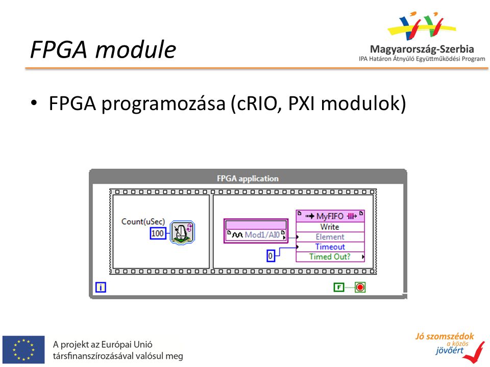 FPGA module FPGA programozása (cRIO, PXI modulok)