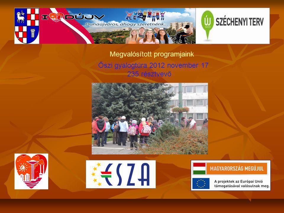 Megvalósított programjaink Őszi gyalogtúra 2012 november résztvevő