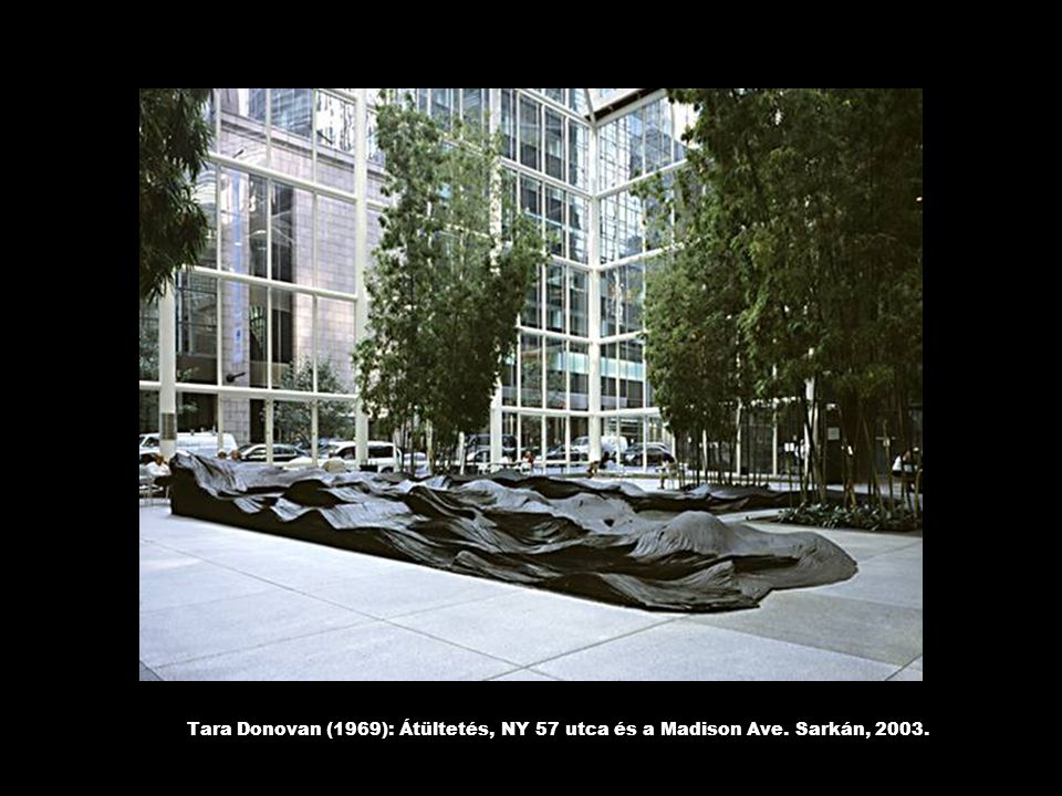 Tara Donovan (1969): Átültetés, NY 57 utca és a Madison Ave. Sarkán, 2003.