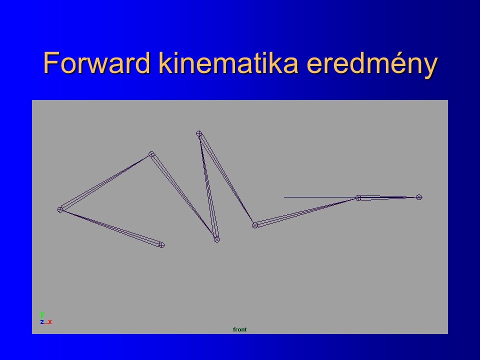 Forward kinematika eredmény