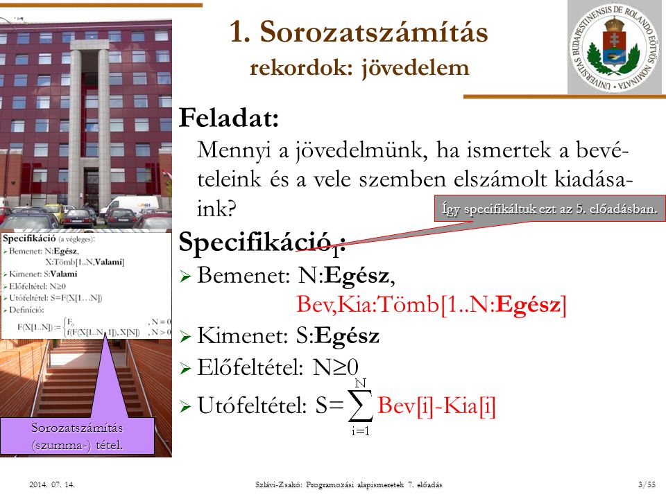 ELTE Szlávi-Zsakó: Programozási alapismeretek 7. előadás3/