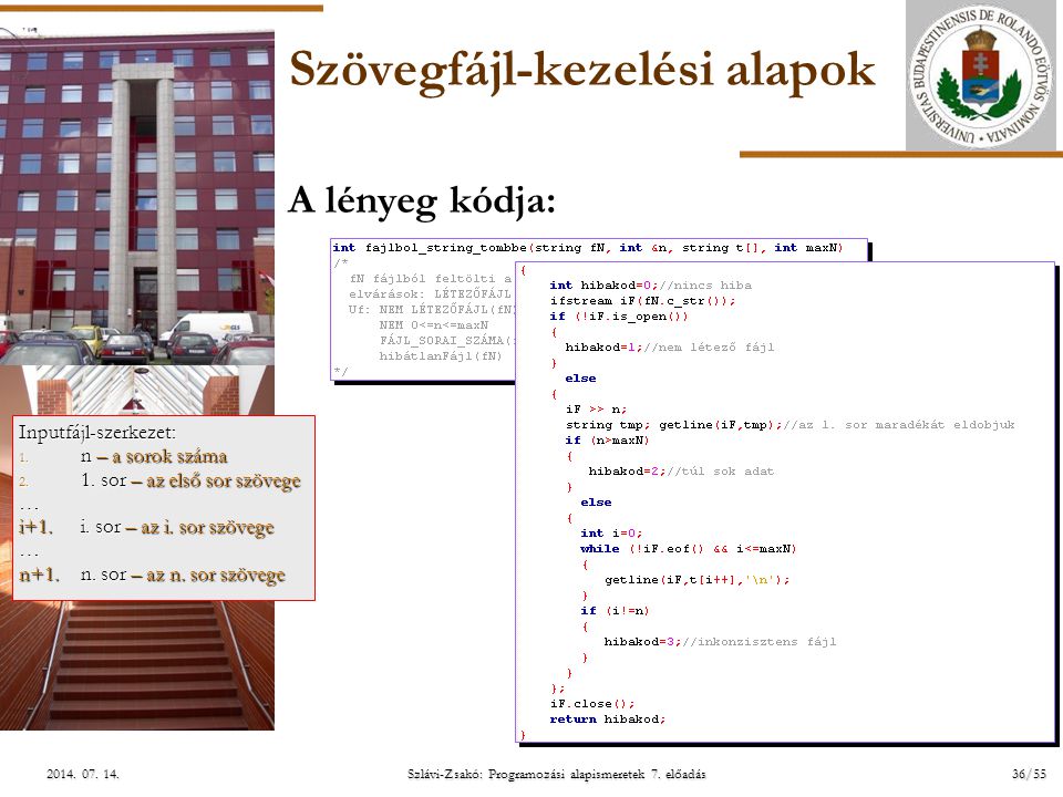 ELTE Szlávi-Zsakó: Programozási alapismeretek 7. előadás36/