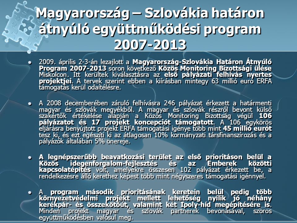 Magyarország – Szlovákia határon átnyúló együttműködési program