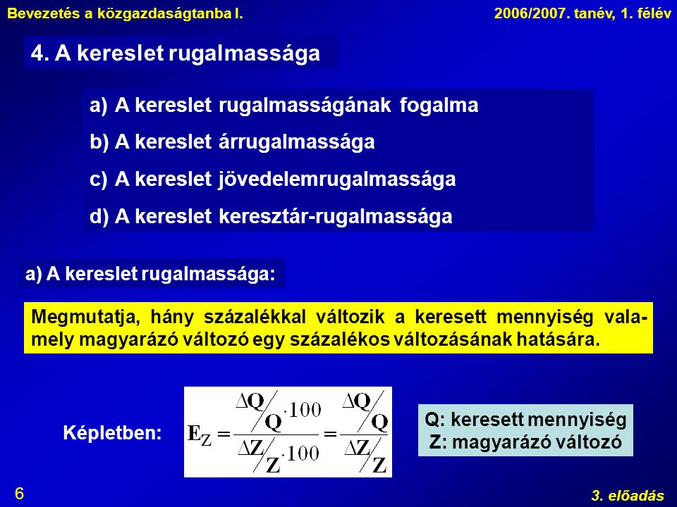 Bevezetés a közgazdaságtanba I.2006/2007. tanév, 1.