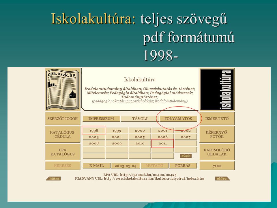 Iskolakultúra: teljes szövegű pdf formátumú 1998-