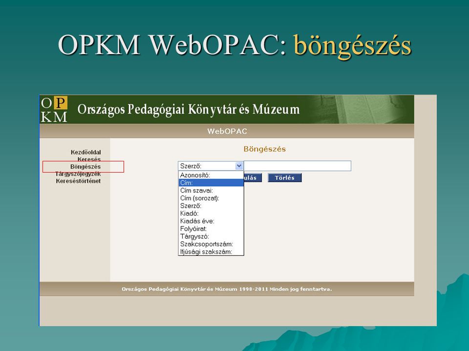 OPKM WebOPAC: böngészés