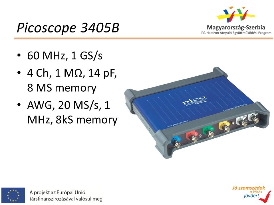 Picoscope 3405B 60 MHz, 1 GS/s 4 Ch, 1 MΩ, 14 pF, 8 MS memory AWG, 20 MS/s, 1 MHz, 8kS memory
