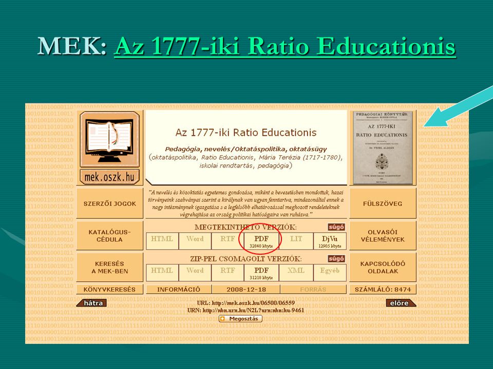MEK: Az 1777-iki Ratio Educationis Az 1777-iki Ratio EducationisAz 1777-iki Ratio Educationis