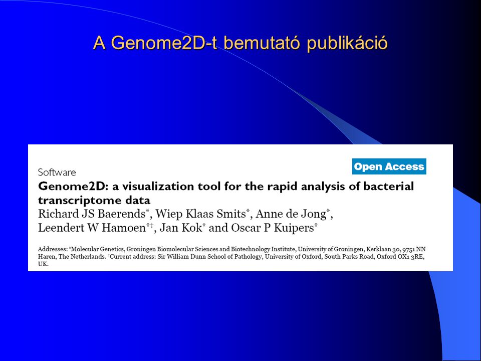 A Genome2D-t bemutató publikáció