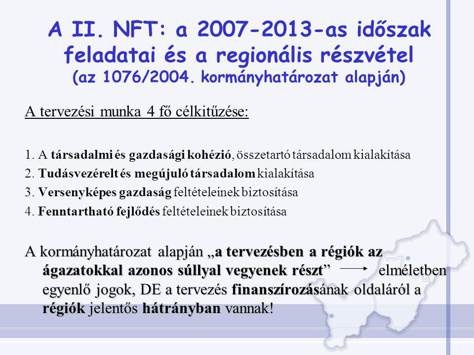 A II. NFT: a as időszak feladatai és a regionális részvétel (az 1076/2004.