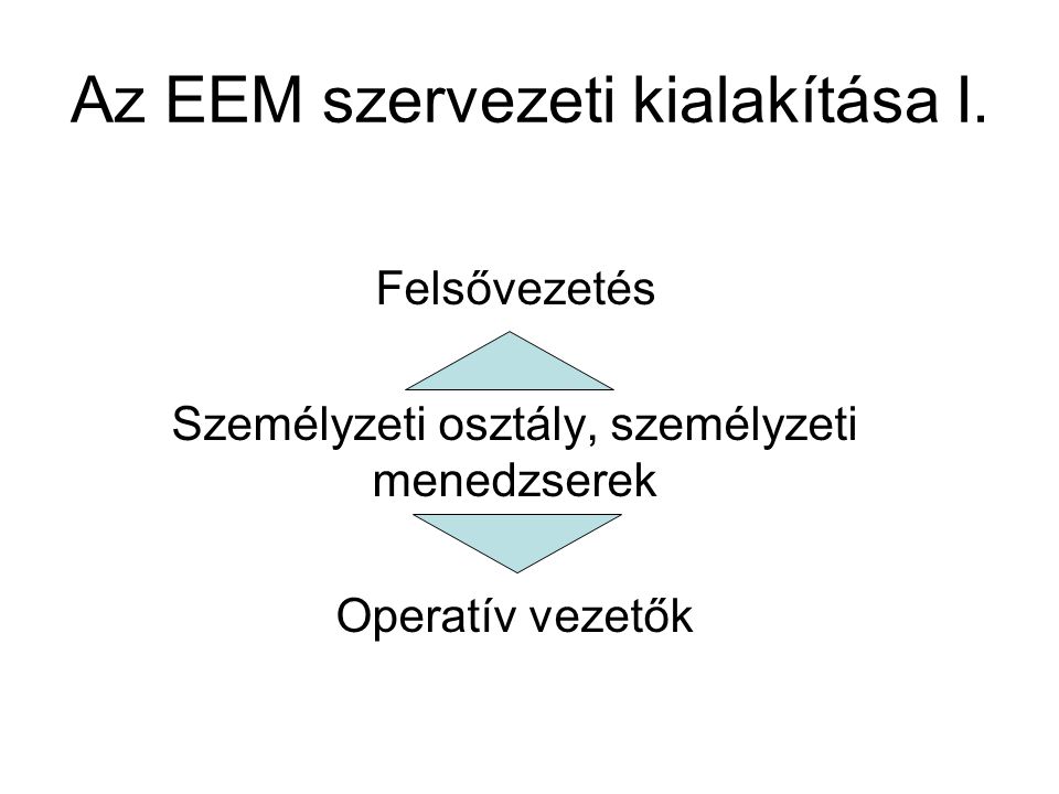 Az EEM szervezeti kialakítása I.