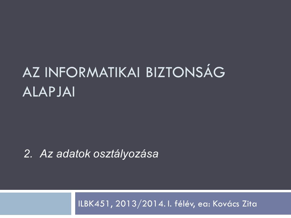 ILBK451, 2013/2014. I.