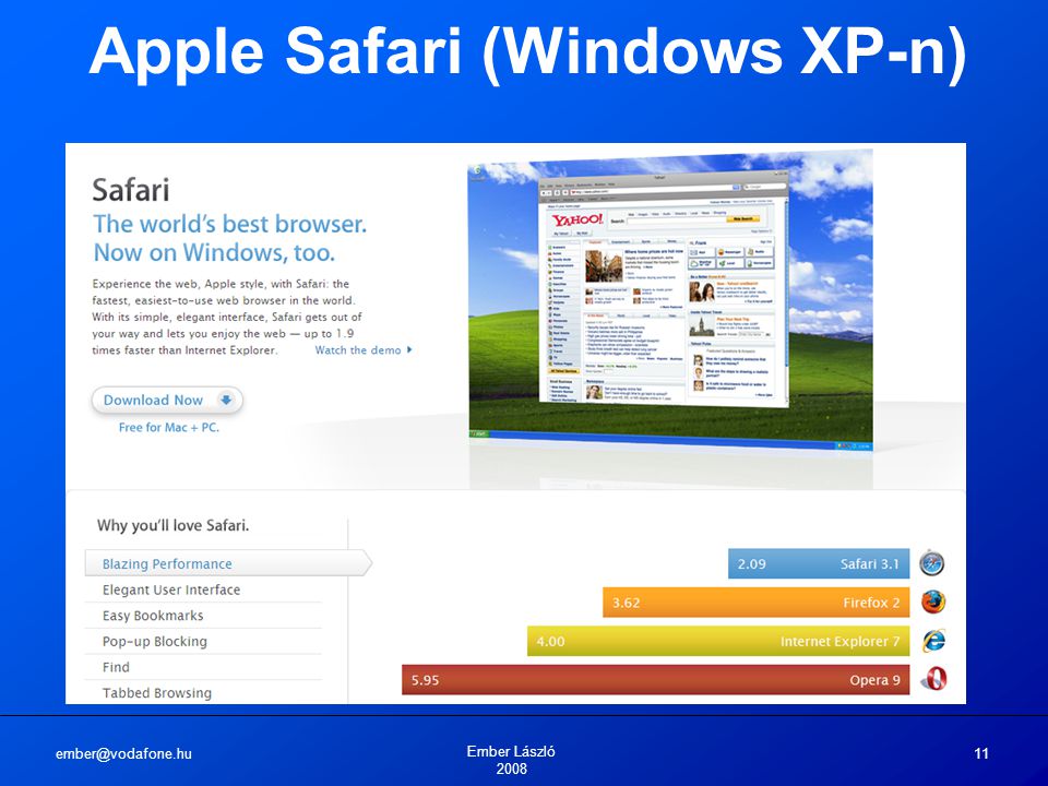 Ember László Apple Safari (Windows XP-n)