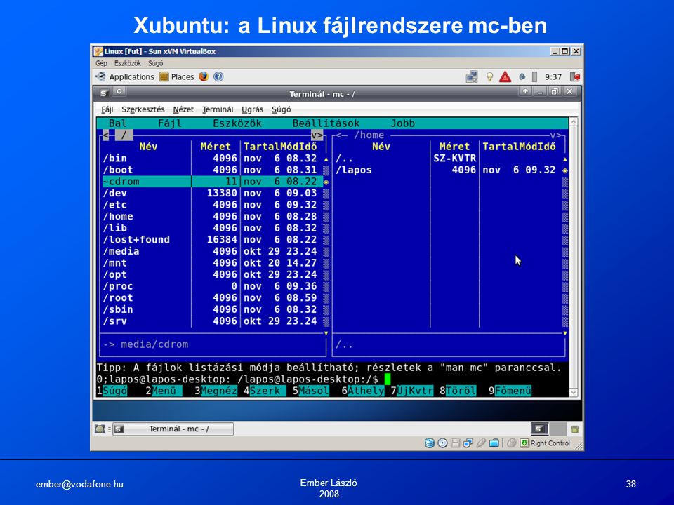 Ember László Xubuntu: a Linux fájlrendszere mc-ben