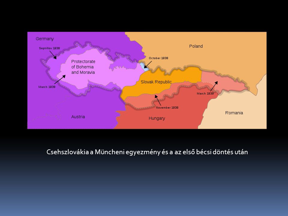 Csehszlovákia a Müncheni egyezmény és a az első bécsi döntés után