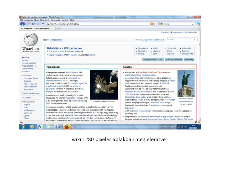 wiki 1280 pixeles ablakban megjelenítve