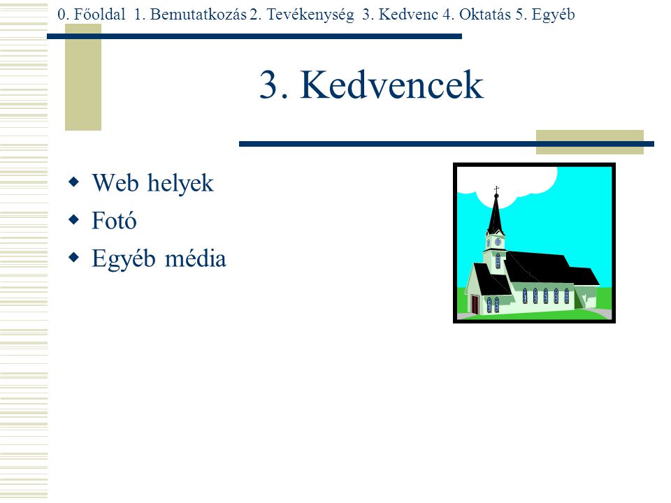 3. Kedvencek  Web helyek  Fotó  Egyéb média 0.