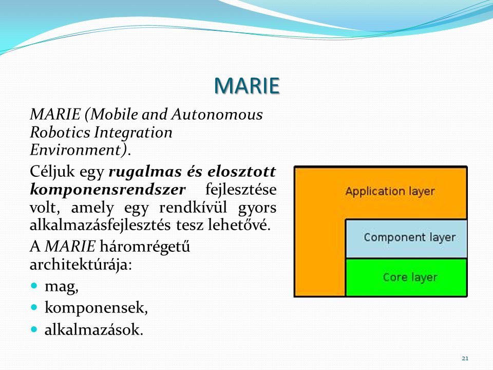 MARIE MARIE (Mobile and Autonomous Robotics Integration Environment).