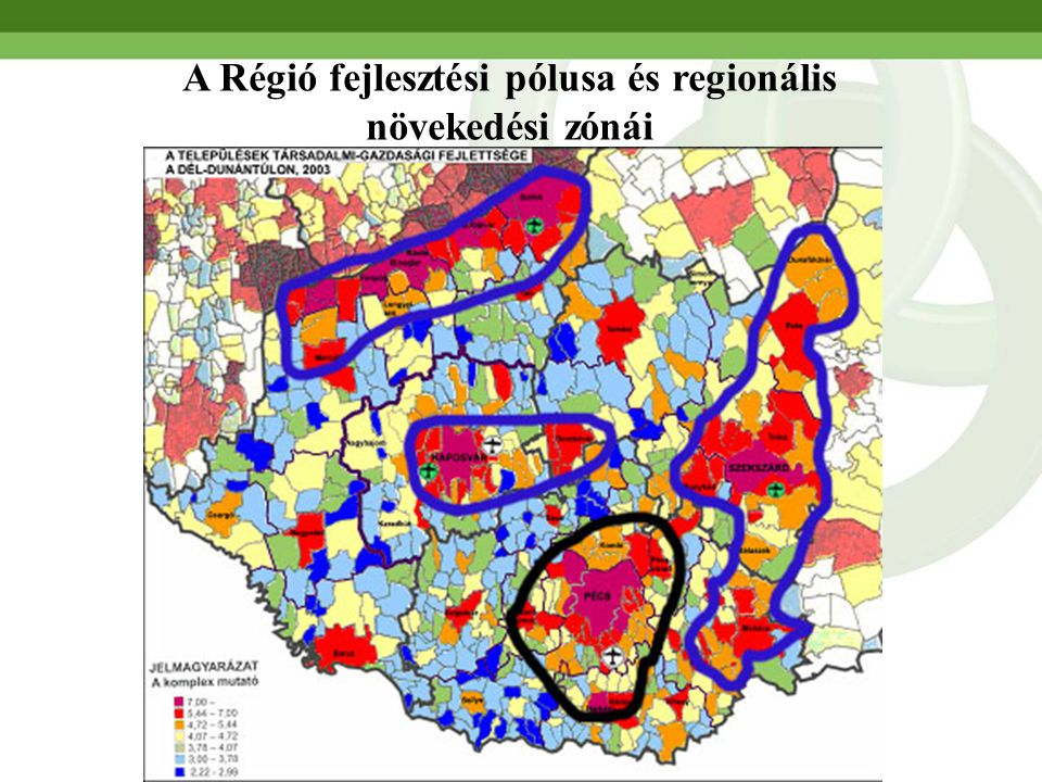 A Régió fejlesztési pólusa és regionális növekedési zónái