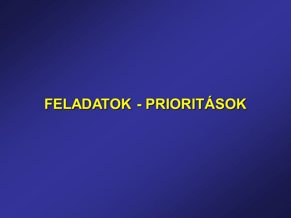 FELADATOK - PRIORITÁSOK