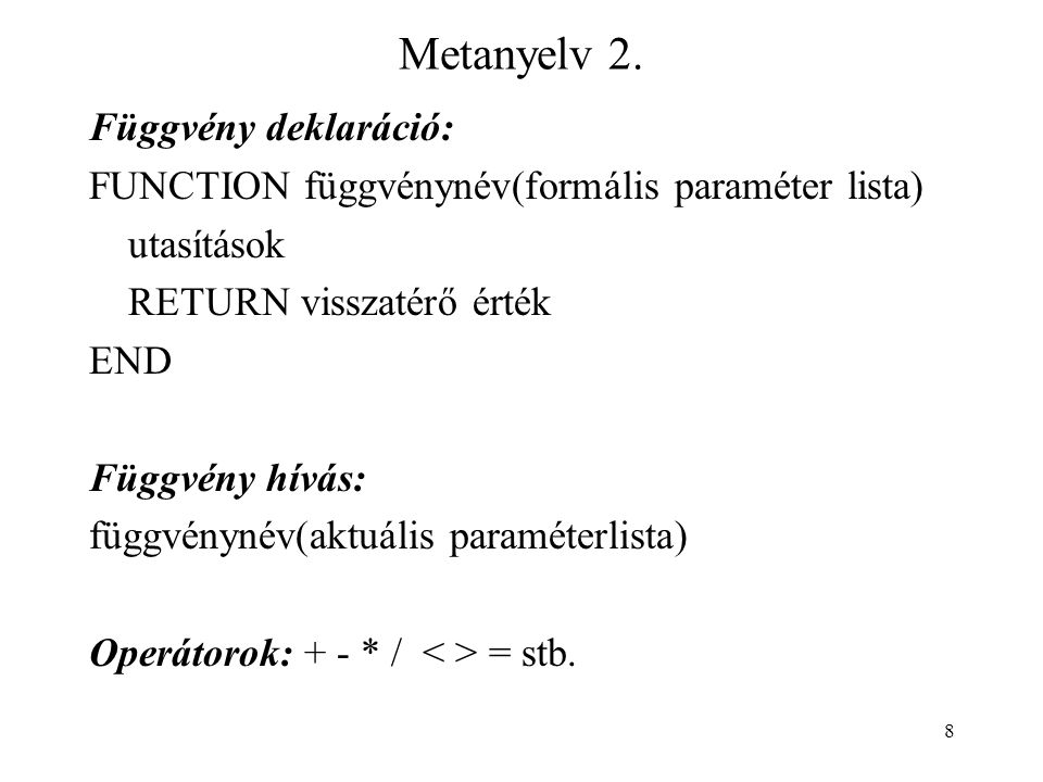 8 Metanyelv 2.