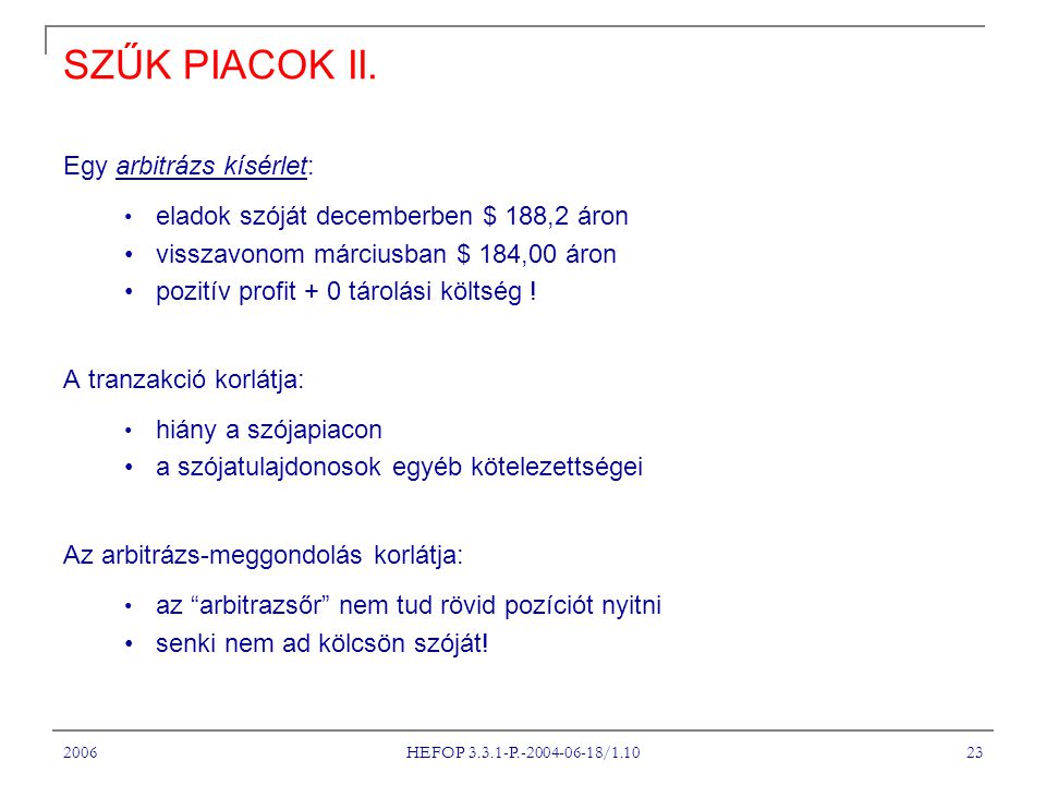 2006 HEFOP P / SZŰK PIACOK II.