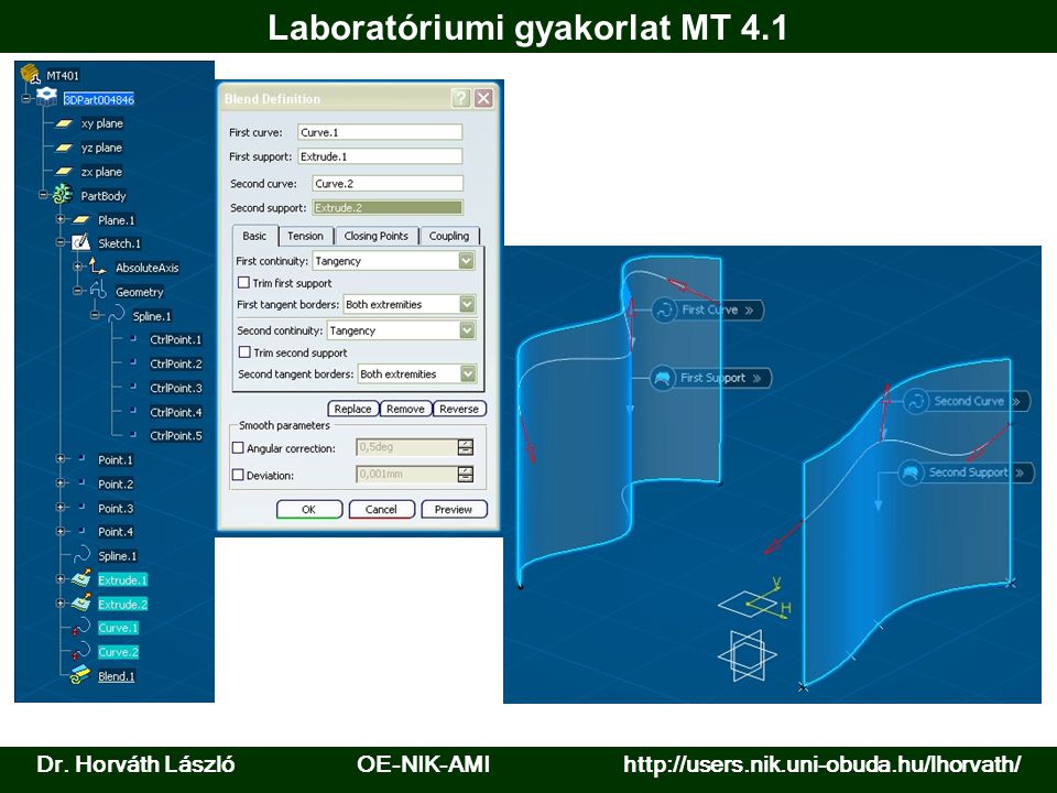Laboratóriumi gyakorlat MT 4.1 Dr.