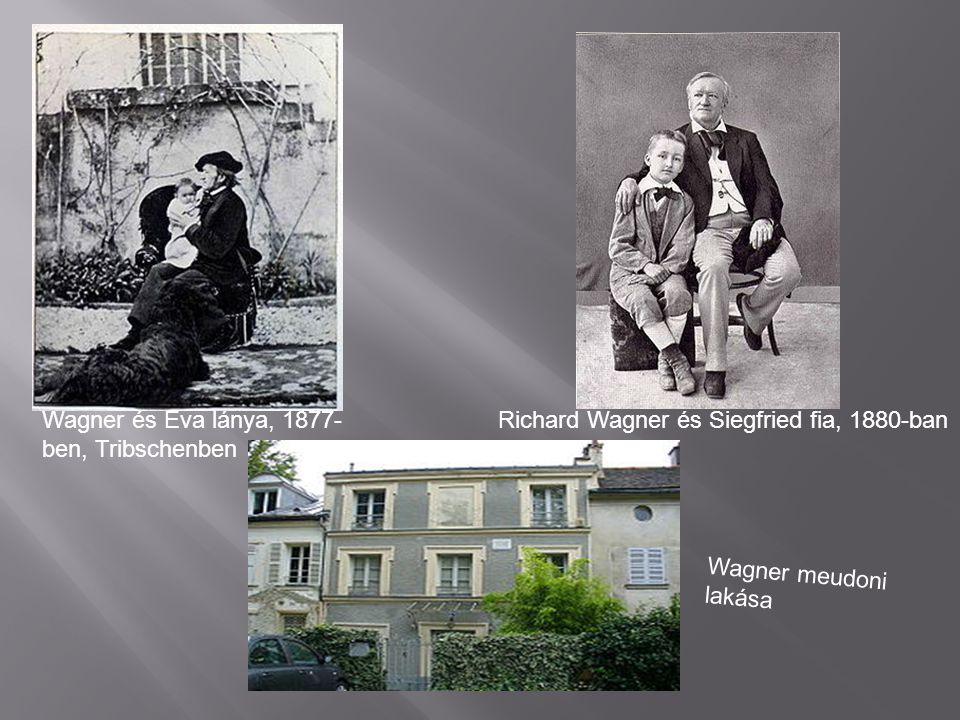 Wagner és Eva lánya, ben, Tribschenben Richard Wagner és Siegfried fia, 1880-ban Wagner meudoni lakása