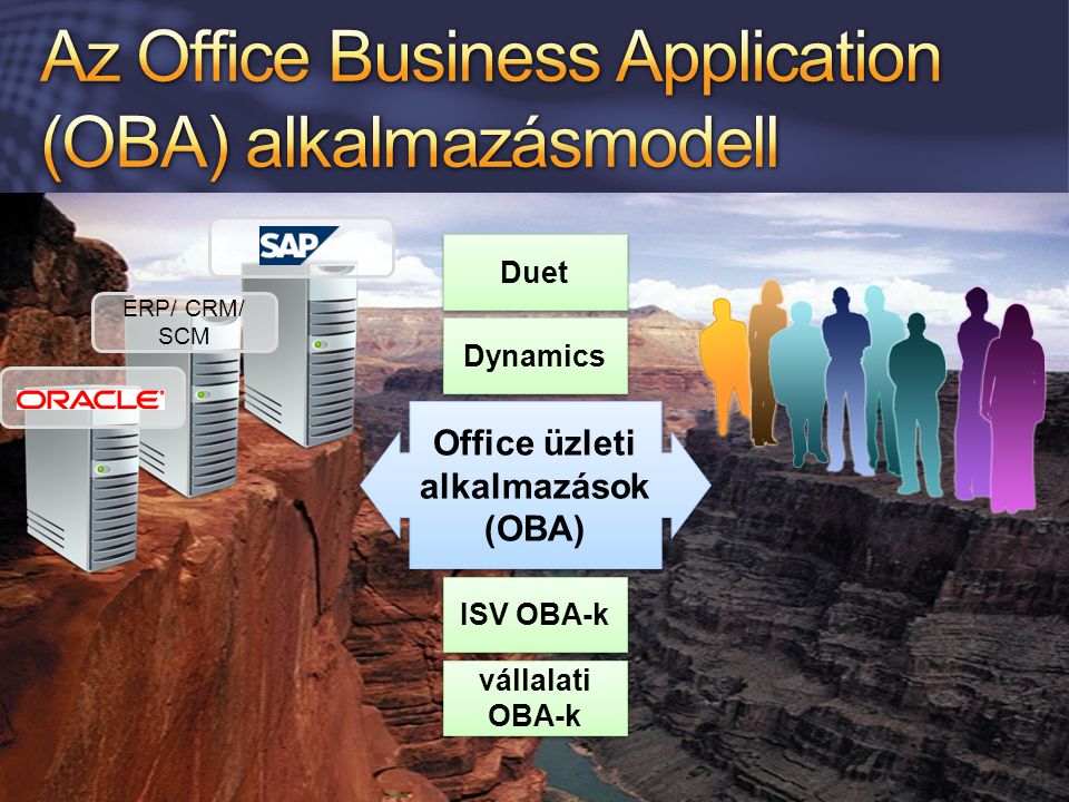 ERP/ CRM/ SCM Office üzleti alkalmazások (OBA) Dynamics Duet ISV OBA-k vállalati OBA-k