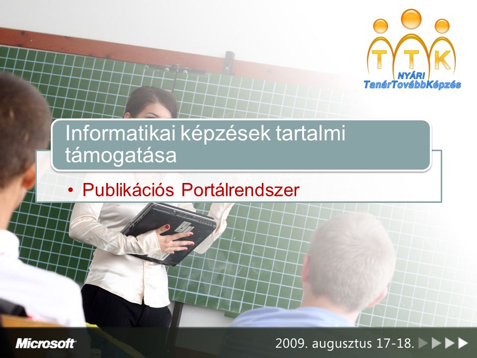 Publikációs Portálrendszer Informatikai képzések tartalmi támogatása