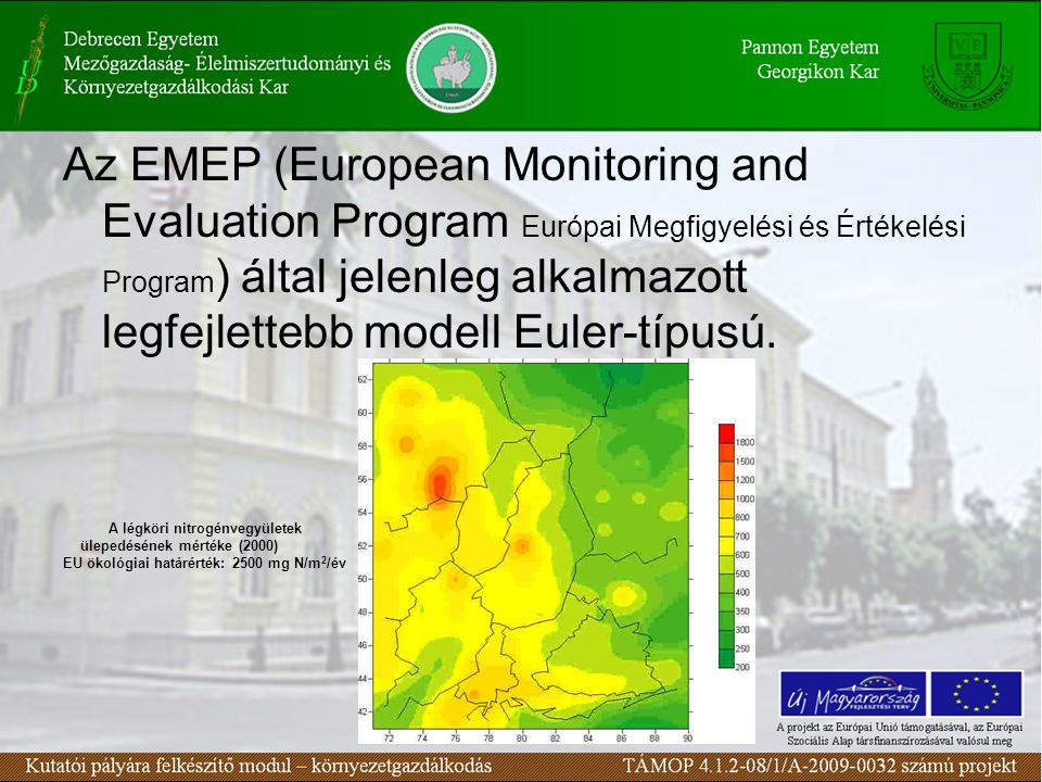 Az EMEP (European Monitoring and Evaluation Program Európai Megfigyelési és Értékelési Program ) által jelenleg alkalmazott legfejlettebb modell Euler-típusú.
