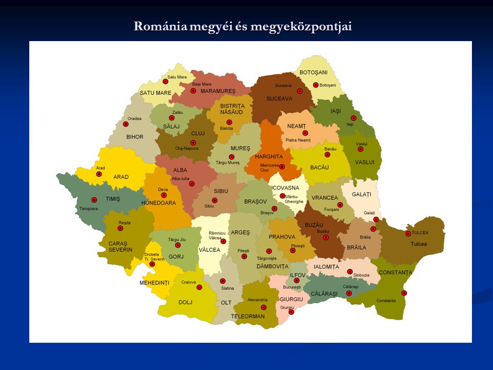 Románia megyéi és megyeközpontjai