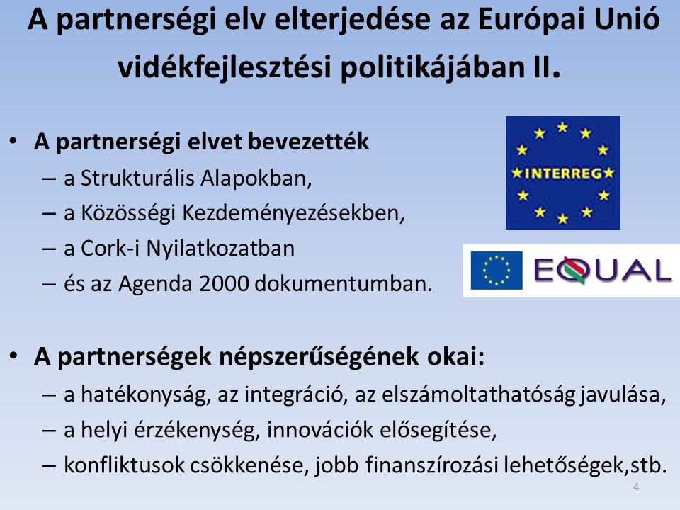 A partnerségi elv elterjedése az Európai Unió vidékfejlesztési politikájában II.