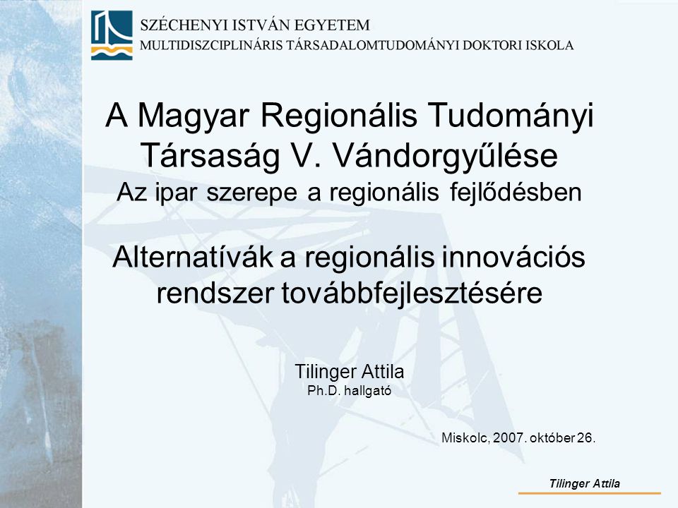 A Magyar Regionális Tudományi Társaság V.