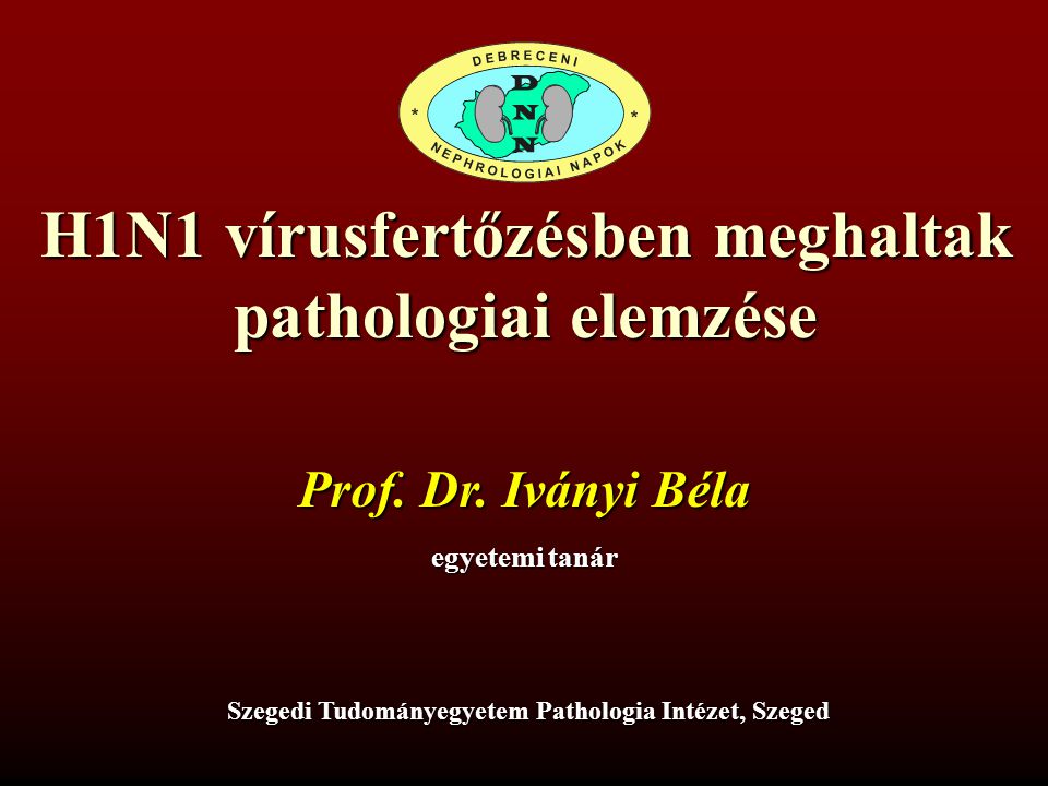 H1N1 vírusfertőzésben meghaltak pathologiai elemzése Prof.