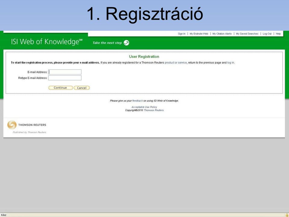 1. Regisztráció