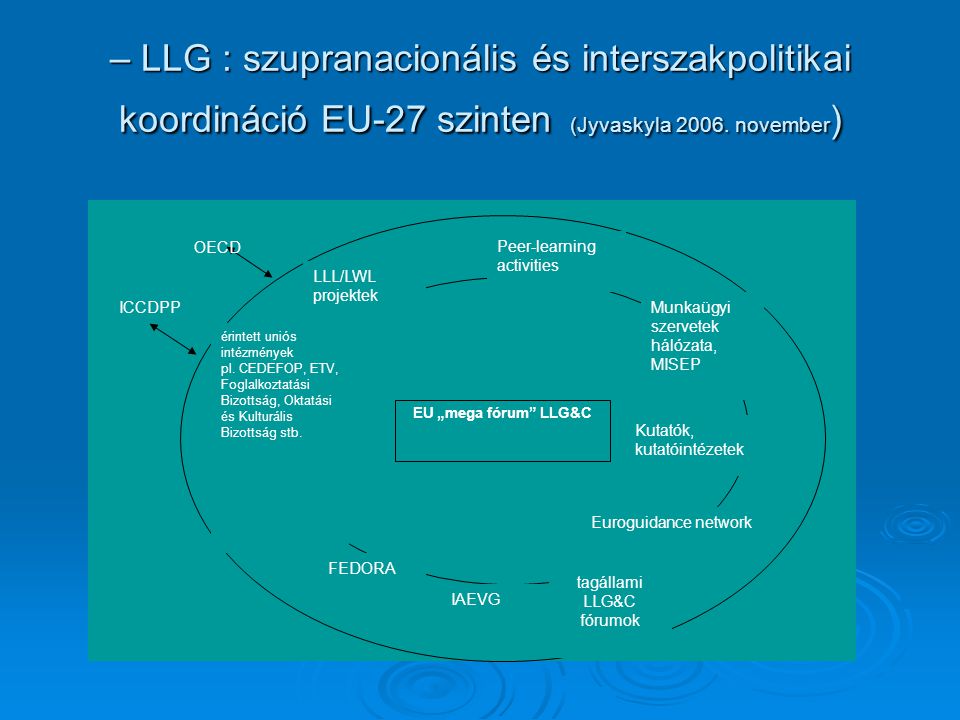 – LLG : szupranacionális és interszakpolitikai koordináció EU-27 szinten (Jyvaskyla 2006.