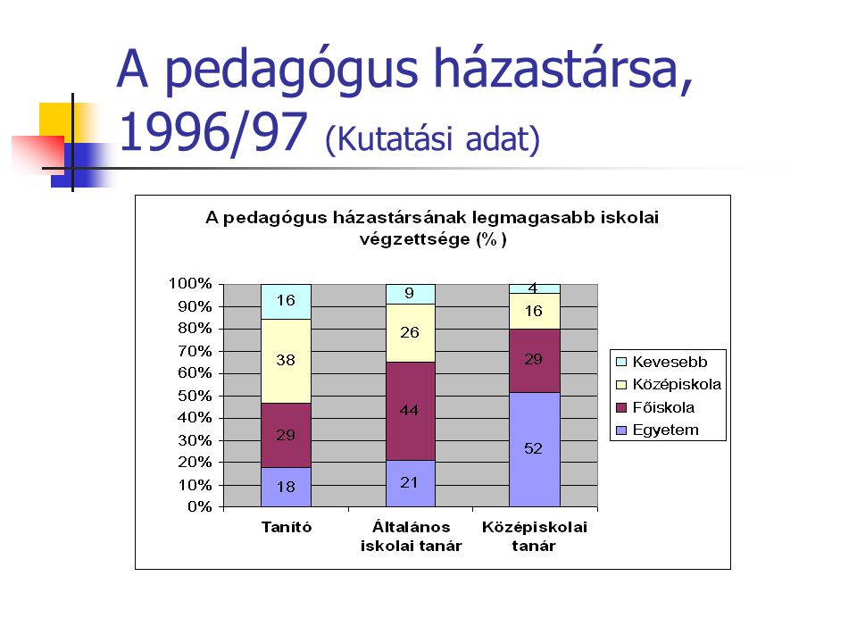 A pedagógus házastársa, 1996/97 (Kutatási adat)