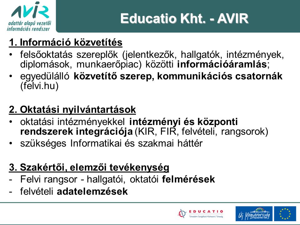 Educatio Kht. - AVIR 1.