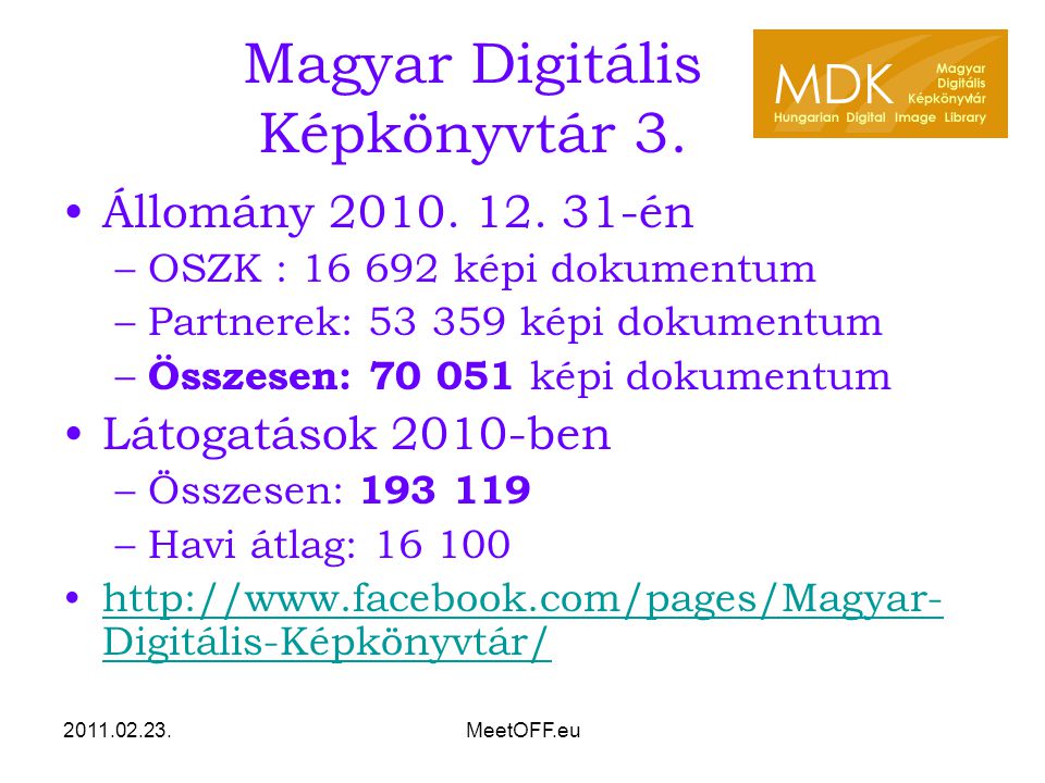 MeetOFF.eu Magyar Digitális Képkönyvtár 3.