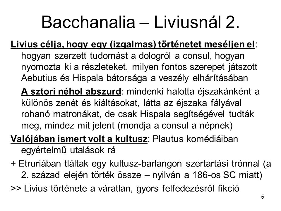 Bacchanalia – Liviusnál 2.