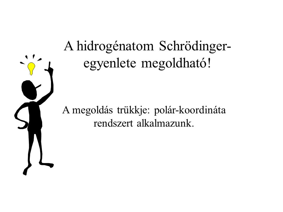 A hidrogénatom Schrödinger- egyenlete megoldható.