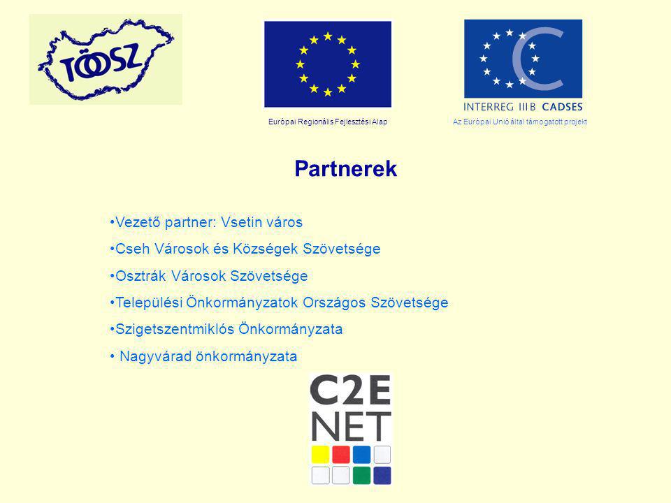Európai Regionális Fejlesztési AlapAz Európai Unió által támogatott projekt Partnerek Vezető partner: Vsetin város Cseh Városok és Községek Szövetsége Osztrák Városok Szövetsége Települési Önkormányzatok Országos Szövetsége Szigetszentmiklós Önkormányzata Nagyvárad önkormányzata