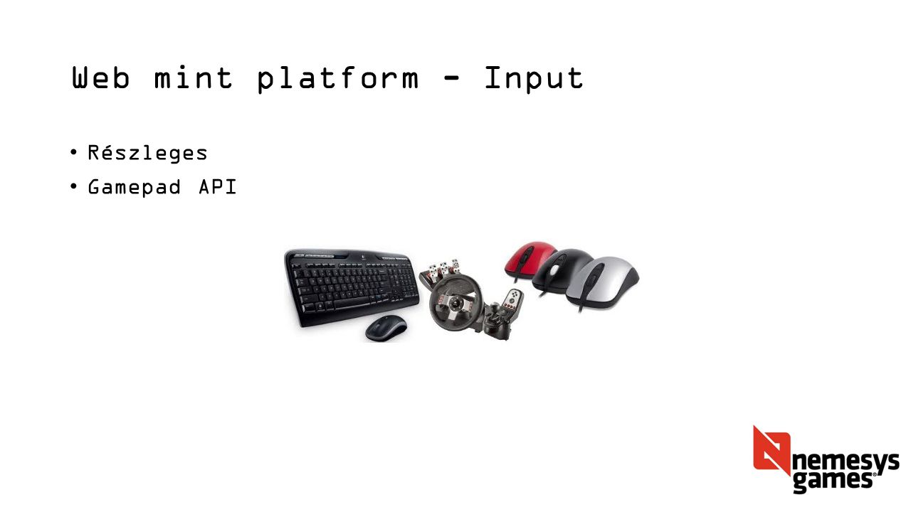 Web mint platform - Input Részleges Gamepad API