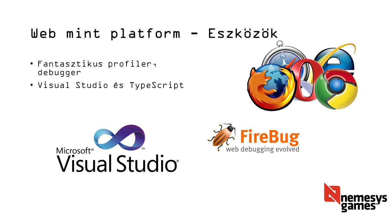 Web mint platform - Eszközök Fantasztikus profiler, debugger Visual Studio és TypeScript