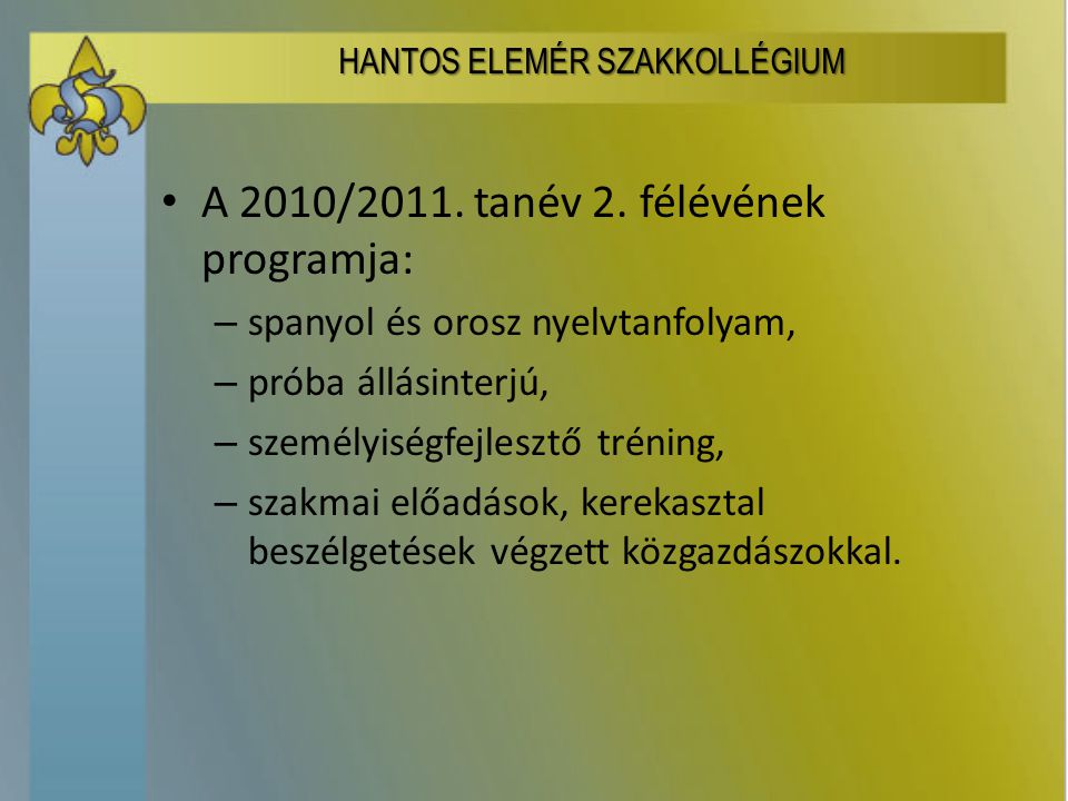 A 2010/2011. tanév 2.
